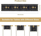 Sun Moon Table Runner, Seasonal Golden Sun Moon Holiday Kitchen Dining Table Runner for Kitchen Living Room Home Party Decor 13x60 Inch