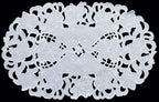 Creative Linens 4PCS Embroidered Floral Placemats 11x17 Oval White, Set of 4 Pieces