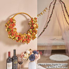 8 Pcs x 8.2 ft Flower Garland Artificial Rose Vine Flowers with Green Leaves Hanging Fake Roses Vine for Room Party Home Wedding Birthday Christmas Wall Arch Decor, Fall Champagne Flower