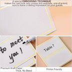 60Pcs Premium Place Cards With Gold Foil Border - 2" x 3.5" Tent Cards for Wedding, Table, Dinner Parties - Small Escort and Name Cards