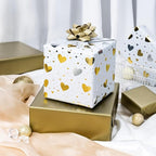 Burymento Gold Foil Heart Wrapping Paper, Reversible Gold Gift Wrap for Birthday, Valentines, Mothers day, Graduation, Wedding, Fathers day, Baby Shower, Christmas (17in x 32.8ft)