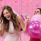 5 Pack Foil Curtain Pink Backdrop Streamers Metallic Tinsel Fringe Curtains Photo Booth Props for Birthday Wedding Engagement Bachelorette Christmas Holiday Celebration Party Decorations