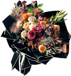 NESCCI 20 Sheet Flower Wrapping Paper - Waterproof Floral Bouquet Wrapping Paper, Florist Supplies Packaging Paper for Wedding Birthday Gift DIY (Dark Black)