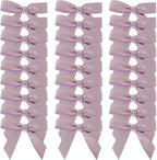 50pcs 1-1/2" Lavender Satin Ribbon Bows with Twist Ties Mini Ribbon Bows for Candy Partiy Decoration Gift Packing&Wrapping Accessoried(Lavender)