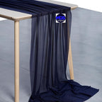 MDS Halloween Chiffon Table Runner - 5 Pack, 29 x 170 Inches, 14ft Each - Sheer Spooky Table Runners for Haunted House Parties, Trick-or-Treat Tables, Witchy Décor, Wedding & Events - Navy Blue