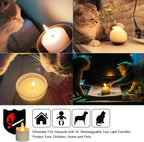 HL Flameless Candles with Remote Timer&Charging Station, 60+Hours Rechargeable Waterproof Outdoor RGB Tea Lights Colorful Candles for Valentine's Gift Halloween Christmas Home Party Decor-6pcs