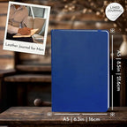 SETTINI Journal Notebook for Writing, Vegan Leather Hardcover Notebook - Pen loop, Back Pockets & Lay-Flat design, 120 GSM A5 College ruled Bleed free Paper, Gift Set for Men and Women, Saphire Blue - Birthday Gift