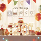 LED Marquee Light Up Numbers Sign - Lighted Birthday Numbers Sign for 21th Birthday Party Decoration, Bar Wall, Home, Table Room, Wedding and Christmas Decorations, Number 21