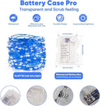 4 Pack 16.4 Ft. Battery Operated Outdoor String Lights with Remote & Timer, LED Blue Fairy Lights, Waterproof Twinkle Lights for Bedroom, Dorm, Mason Jar, Wedding, Party, Christmas