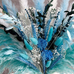 Blue Dried Flowers Bouquet with Pampas Grass - Boho Home Decor and DIY Floral Arrangements for Bedroom, Office, and Wedding Centerpieces