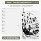 Sketch Book 5.5 X 8.5 inch, Artist Sketch Pad (Pack of 3), 300 Sheets (68lb/100gsm) Spiral Bound Sketchbook, 100 Sheets Each, Acid Free Drawing Paper, Suitable for Adults & Teens