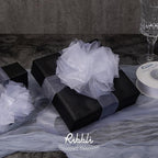 Ribbli White Sheer Organza Ribbon,1-1/2 Inches x Continuous 50 Yard Use for Gift Wrapping,Bouquet Wrapping,Wedding Decoration,All Crafting and Sewing