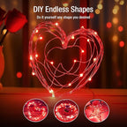 6 Pack Fairy Lights Battery Operated - 7ft 20 Led Twinkle Lights 3 Modes, Bulk Mini String Lights Waterproof for Mason Jars Vases DIY Party Wedding Decoration Christmas - Red