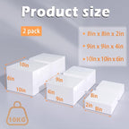 Buffet Risers, Food Display Risers for Party, Glossy White Acrylic Risers Display Stand for Buffet Table, Catering Displays for Dessert, Cube Box Nesting Riser with Hollow Bottoms (8"x9"x10" 6PCS)