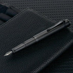 Hongdian M2 Black Forest Mini Fountain Pen, Long Blade Nib & Sleek Shape Aluminium Short Pocket Travel Pen (Matte Black)