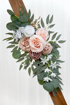 Artificial Dusty Rose Flowers Swag Set of 2 for Wedding Welcome Signs Floral Decorations, Wedding Arch Flowers for Wedding Ceremony