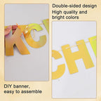 BEISHIDA Double-Sided Gold 116 PCS DIY Letter Banner Kit Make Your Own Banner,Including 111 Letters and Numbers 3 Rope and 9 Threading Device,Customized for Birthday Graduation Wedding Decor