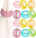 Napkin Rings Set of 12 - Epoxy Resin Napkin Holder Cuffs for Dinner Table Décor - Farmhouse Modern Serviette Rings for Weddings, Parties, Receptions, Banquets, Daily Use - 1.5" (Pastel) - CLEENTABLE