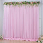 10x10ft Baby Pink Tulle Backdrop Curtain for Parites, Sheer Backdrop Curtains for Wedding Baby Shower Birthday Party Photo Shoot Decorations