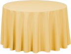 LinenTablecloth Round Polyester Tablecloth, 90-Inch, Gold