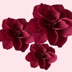 BRT Bearingshui Crepe Paper Flowers Decoration for Wall Total 9 Pcs, Artificial Flowers for Wedding Decor,Flower Backdrop Decor, Baby Bridal Shower Birthday Party, Burgundy 3D Wall Flowers Decor