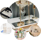 JAMBALAY 12"×5" Mirror Centerpieces for Tables, Set of 12 Glass Mirror Table Centerpieces, Rectangular Glass Mirror Trays, Mirror Candle Plates for Wedding Decorations and Party
