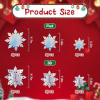 Benbilry 3D Hanging Snowflake Decorations for Christmas Tree, 24pcs 3 Size Winter Wonderland Decorations for Frozen Birthday Party, Christmas Home Decor - Iridescent
