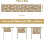 Autumn Table Runner,Pumpkins Maple Leaves Wood Fall r Seasonal Table Runner Kitchen Dining Table Decoration for Home Party Decor 13x60 Inch
