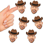 Big Dot of Happiness Custom Photo Western Hoedown - Wild West Cowboy Party Favors - Fun Face Cut-Out Stickers - Set of 24