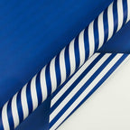WRAPAHOLIC Reversible Wrapping Paper - Mini Roll - 17 Inch x 33 Feet - Navy and Stripes Design for Birthday, Holiday, Wedding, Baby Shower