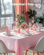 Pureegg Plastic Table Cloth Disposable 10 Pack, 54 x 108 Inch Table Cloths, Easter Party, Valentines, Mothers Day Decorations, Tablecloths, Rectangle, Pastel Plastic Cover, Leakproof & Sturdy, Pink
