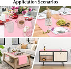 2 Pack Pink Small Short Table Runner 12 x 36 Inch Solid Color Runners Coffee Table Dresser for Daily Party Home Decoration