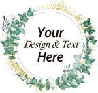 Custom Stickers for Weddings, Birthdays & Businesses - Personalized Labels with Your Logo - Waterproof, Fade and Heat Resistant - Pack of 100-1000 (Wreath V, 2 Inch)