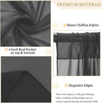 MODFUNS Black Ceiling Drapes Wedding Arch Draping Fabric 5x20ft 6 Panels Chiffon Sheer Ceiling Curtain Elegant Ceiling Draping Fabric for Wedding Ceremony Party Ceiling Decoration