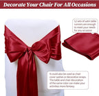 12 Pack Burgundy Satin Table Runner,12 x 108 inch Long Premium Smooth Table Runner for Wedding, Banquets, Birthday, Party, Graduation, Engagements,Table Runners fit Rectangle and Round Table