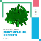 Ultimate Confetti, Rectangular Green Mylar Shiny Foil Metallic Confetti for Cannon and Launcher use - Gender Reveal Confetti for Wedding, Parties, Mother’s Day and Live Events - 1 lb, 16 oz