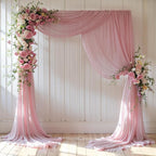 Wedding Arch Draping Fabric 2 Panels 18Ft Dusty Rose Chiffon Fabric Drapery Wedding Ceremony Reception Swag Decorations