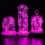 CYLAPEX 6 Pack Pink Fairy Lights String Battery Operated Fairy Lights Firefly Lights LED Starry String Lights 3.3ft 20 LEDs Silvery Copper Wire for Christmas DIY Decoration Costume Wedding Party