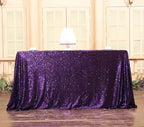SquarePie Sequin Tablecloth 50 x 72 Inch Purple Sparkly Table Cloth for Wedding Halloween Party