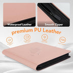 SMYV 12 Pocket Trading Card Binder, Premium PU Cover Card Binder for 720 Cards, Ringless Side Loading Card Collection Album Folders for MTG, TCG, Game Cards & Sports Cards (Pink)