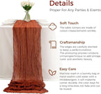 6Pcs Terracotta Cheesecloth Table Runner 120 Inch10FT Terracotta Color Rustic Boho Cheesecloth Table Runnerfor Wedding Party Baby Shower Birthday Home Decor Holiday Decorations