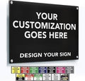 Custom Outdoor Metal & Aluminum Signs, Personalized Business Safety Signs, Waterproof White Aluminum (Black, 24x18 In)