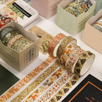 YUBBAEX 60 Rolls Value Washi Tape Pack Retro Arts Masking Tape Basic Patterns Decorative for DIY Crafts, Bullet Journal Supplies, Planners, Scrapbook, Card/Gift Wrapping (Retro Baroque)