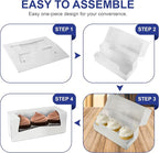 MT Products White Cupcake Boxes 9" x 4" x 3.5" - Bakery Boxes with Window (Pack of 15) - Made in USA