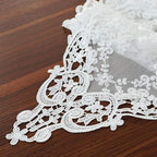 ARTABLE Rectangle Table Runner Lace Macrame Embroidered Table Runners with Exquisite Vintage Shabby Chic for Holiday Wedding Long Dinner Tables (White, 12 x 36 Inch)