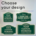 Custom Decorative Outdoor Metal Sign - Personalized Aluminum Driveway Sign, Waterproof, Made In USA - Design 3 Forest Green 10x7 In