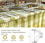 24 Pcs Clear Table Cloth Holder Clips for Thick Tables, Plastic Tablecloth Clips for Outdoor Tables, Picnic Table Cover Clips Clamps for Wind, Table Cloth Clips for Party Camping Christmas Birthday S