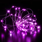 Aogist 24 Pack Fairy Lights 3 Modes 7ft 20 LED Waterproof,Battery Operated Silver Wire Firefly Starry Moon Mini String Lights for Mason Jars Christmas DIY Crafts Wedding Party Bedroom,Pink