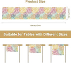 Abstract Flowers Table Runner, Chrysanthemum Dahlia Vintage Modern Colorful Spring Summer Elegant Table Runner for Party Kitchen Dining Living Room Laundry Room Decor, 13x90 Inch