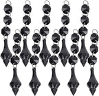 Buachois 10Pcs Clear Acrylic Crystal Ornament Beads Garland Chandelier Hanging Crystals for Wedding Party Celebration Christmas Tree Decor Black